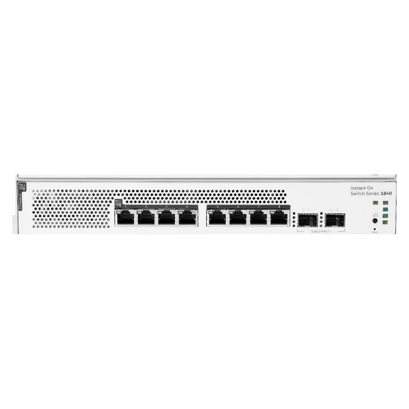 HPE Networking Instant On Switch 8p Gigabit CL4 PoE 2p SFP 124W 1840 (S5E27A), front view
