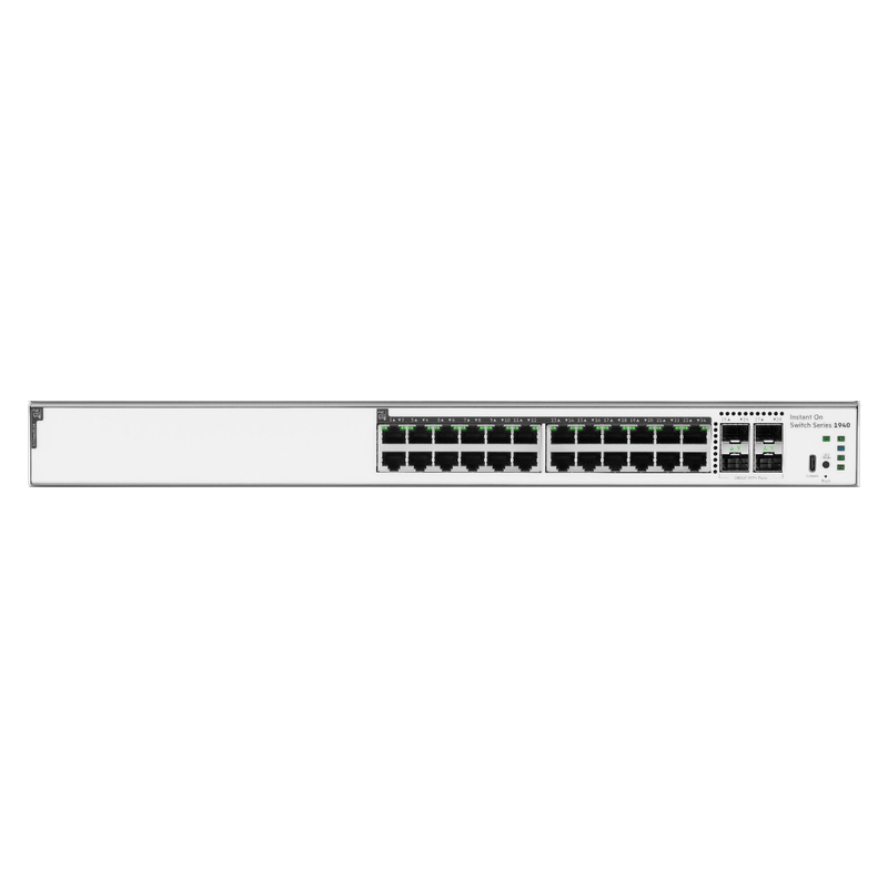 HPE Networking Instant On Switch 24p Gigabit CL4 PoE 4p SFP+ 240W 1940 (S4A31A), front view