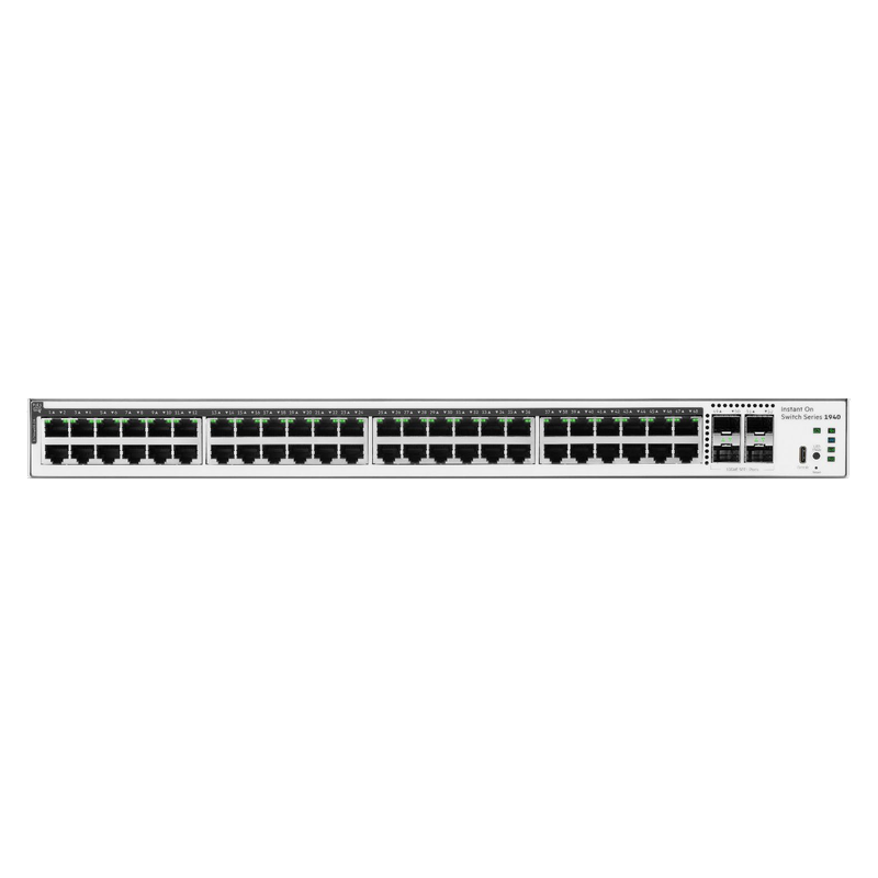 HPE Networking Instant On Switch 48p Gigabit CL4 PoE 4p SFP+ 370W 1940 (S4A34A), front view