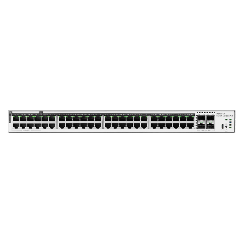 HPE Networking Instant On Switch 40p Gigabit CL4 8p SR2.5G CL6 PoE 4p SFP+ 600W 1940 (S4A35A), front view