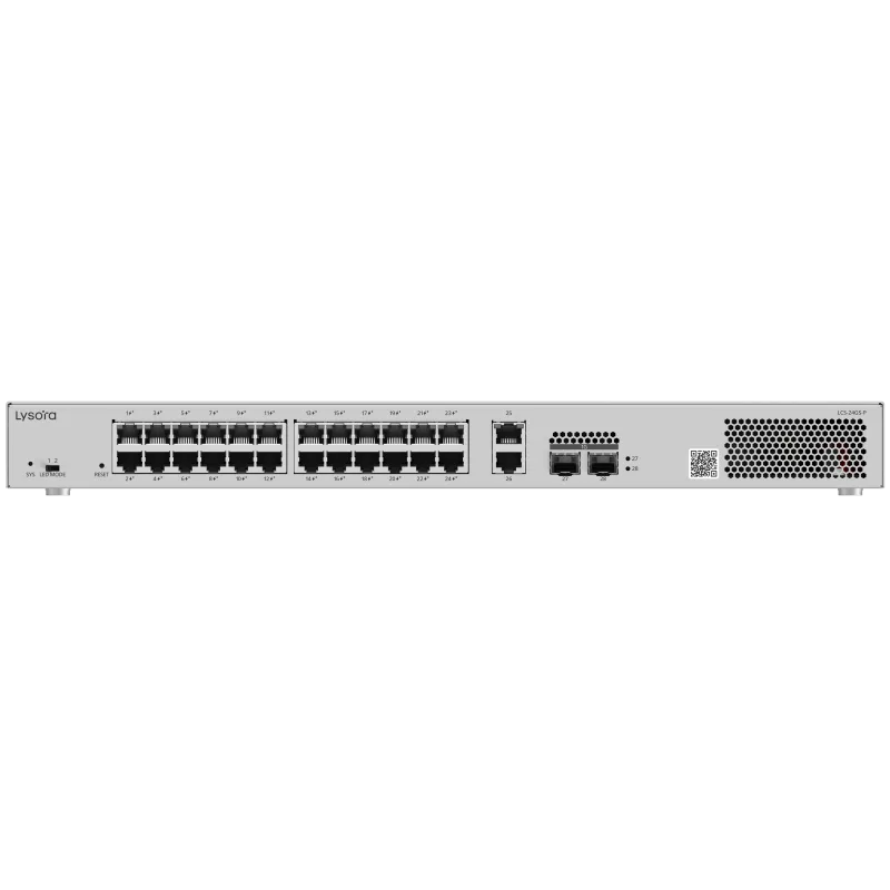 Lysora LCS-24GS-P 24-Port Cloud Managed PoE Switch, front view 1
